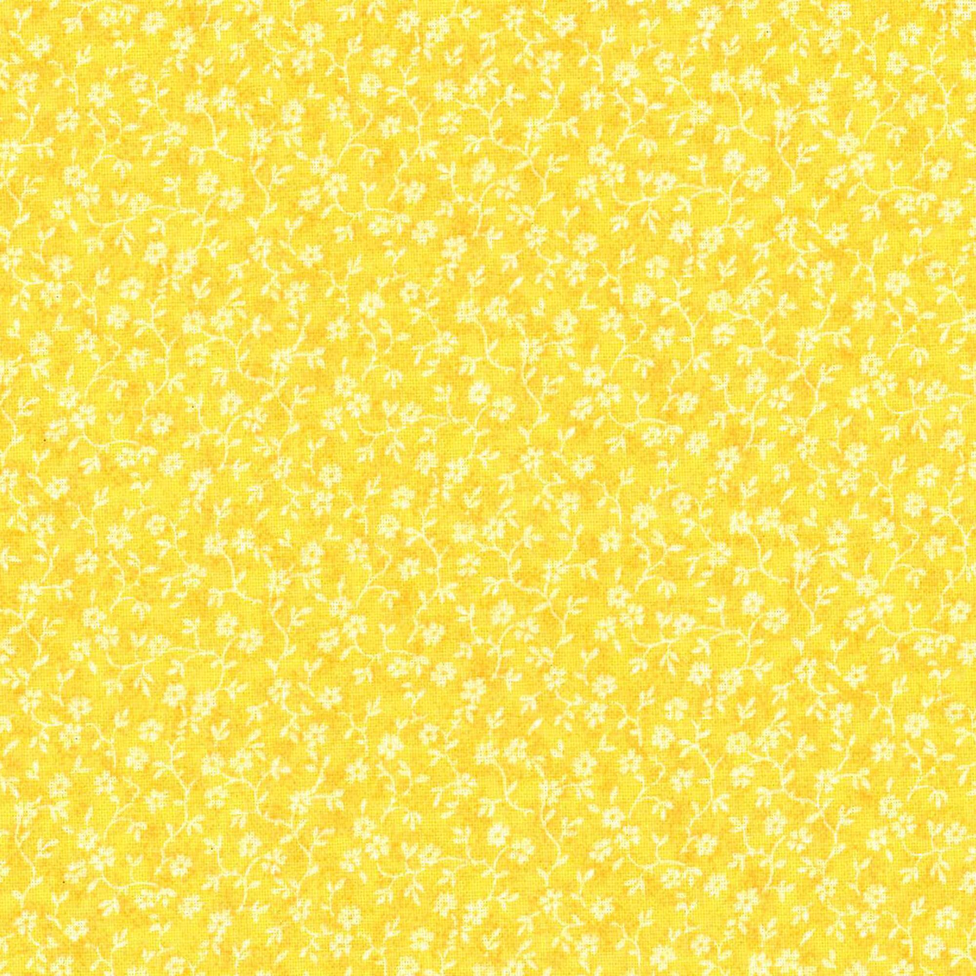 Fabric Traditions Yellow Illusions Floral Cotton Fabric